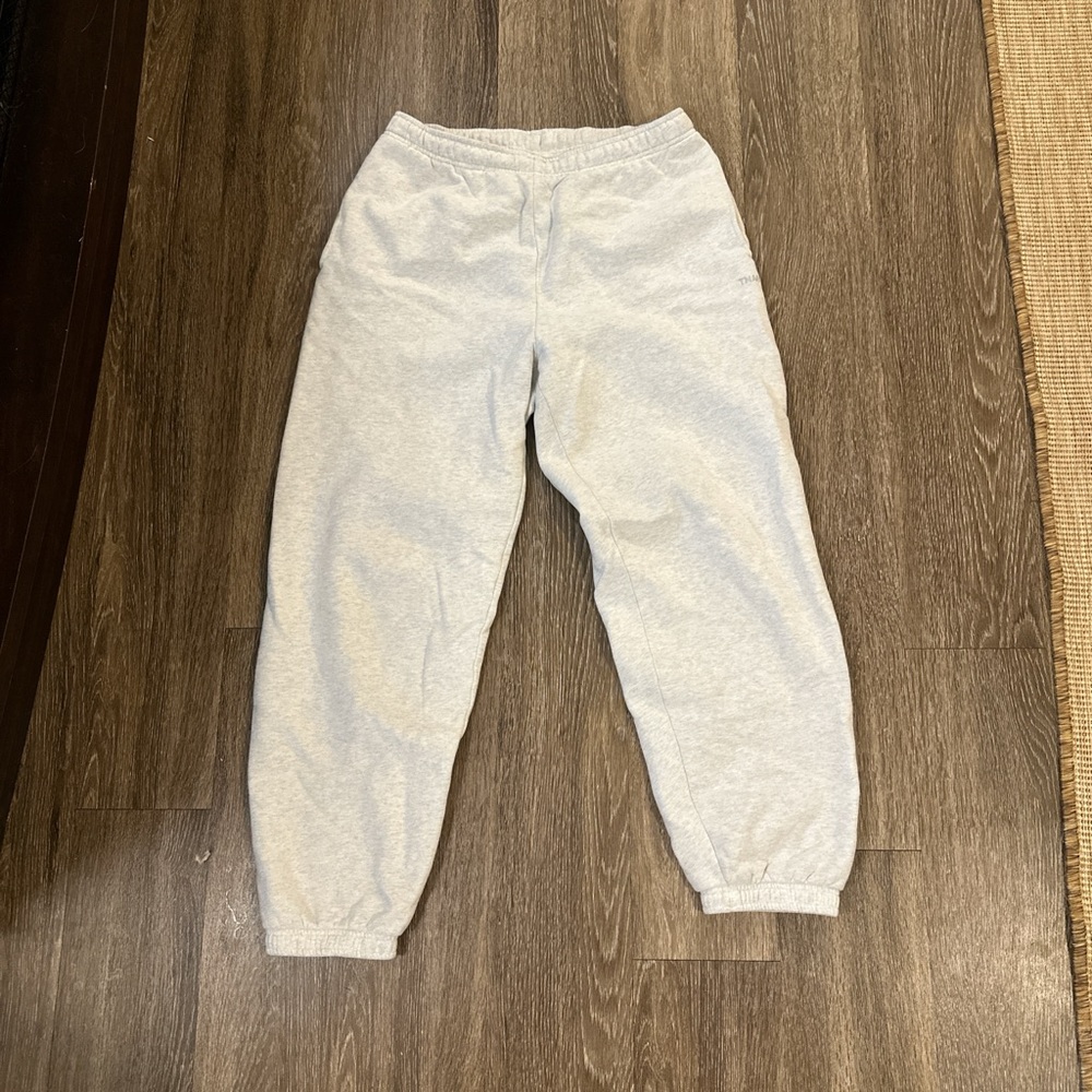 Aritzia TNA Light Gray cozy fleece mega sweatpants
